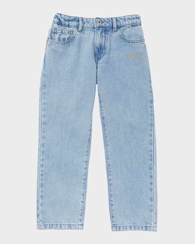 Boy's Bookish Diagonal Straight-Leg Denim Jeans, Size 4-12
